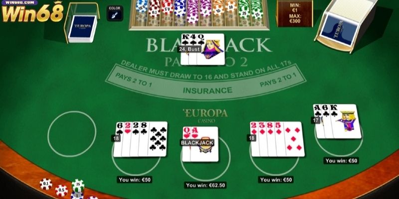 Cách thức chơi Blackjack tại Win68 đơn giản cho newbie
