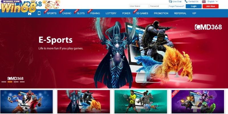 Bắn cá đổi thưởng CMD 368 Win68 nổi bật với những tính năng ưu việt nào?