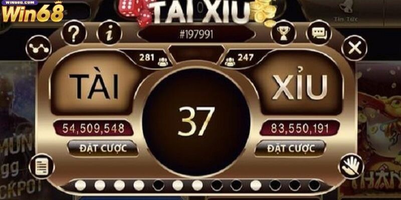 Các lựa chọn cửa cược Tài Xỉu Win68