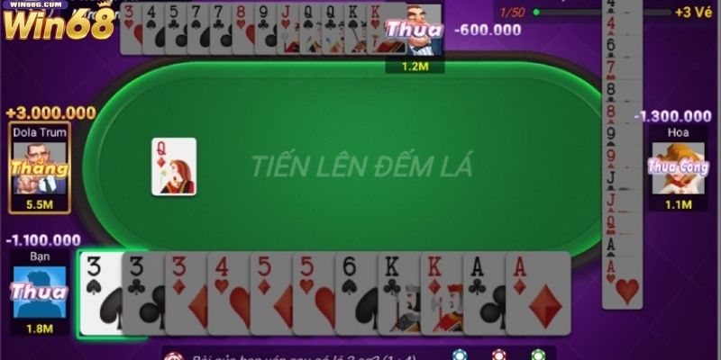 Tổng quan về game bài Tiến lên đếm lá Win68